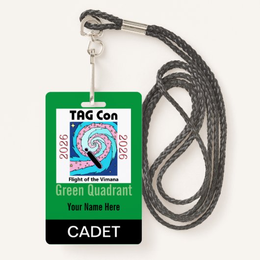 TAG Con 2026 - Green Quadrant - Cadet Badge バッジ (正面ランヤード)