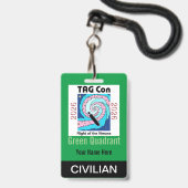 TAG Con 2026 - Green Quadrant - Civilian Badge バッジ (裏面（ネックストラップ付）)
