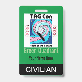 TAG Con 2026 - Green Quadrant - Civilian Badge バッジ