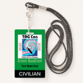 TAG Con 2026 - Green Quadrant - Civilian Badge バッジ (裏面ランヤード)