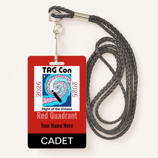 TAG Con 2026 - Red Quadrant - Cadet Badge バッジ (正面ランヤード)