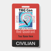 TAG Con 2026 - Red Quadrant - Civilian Badge バッジ (裏面)