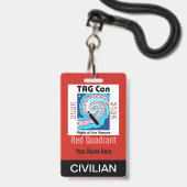 TAG Con 2026 - Red Quadrant - Civilian Badge バッジ (ストラップ付き裏面)