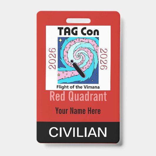 TAG Con 2026 - Red Quadrant - Civilian Badge バッジ (表面)