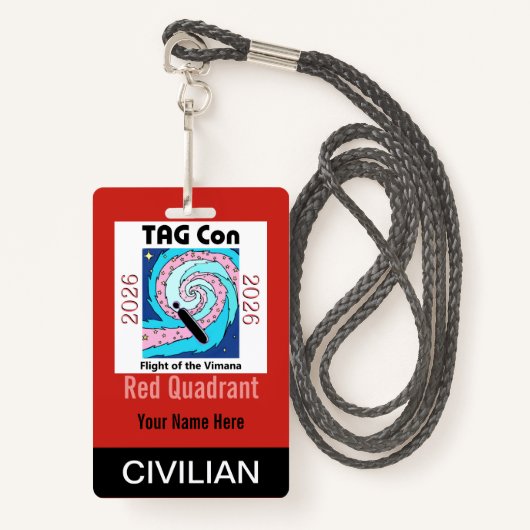 TAG Con 2026 - Red Quadrant - Civilian Badge バッジ (正面ランヤード)
