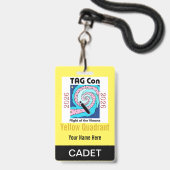 TAG Con 2026 - Yellow Quadrant - Cadet Badge バッジ (正面（ネックストラップ付）)