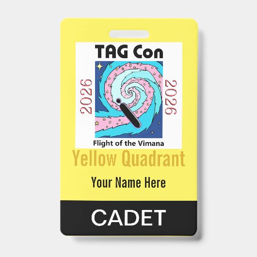 TAG Con 2026 - Yellow Quadrant - Cadet Badge バッジ (正面)