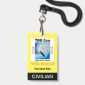 TAG Con 2026 - Yellow Quadrant - Civilian Badge バッジ (正面（ネックストラップ付）)