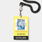 TAG Con 2026 - Yellow Quadrant - Civilian Badge バッジ (裏面（ネックストラップ付）)