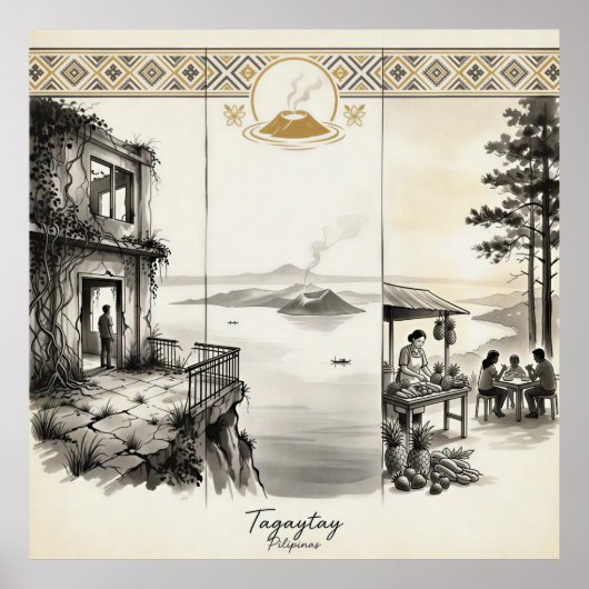 Tagaytay- One Ridge Three Moments Sumi-e ポスター (正面)
