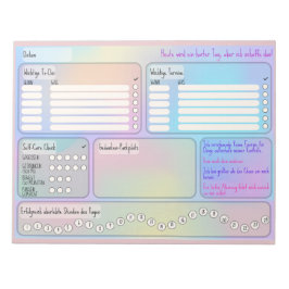 Tagesplan für Fokus und Selbstfürsorge (deutsch) ノートパッド