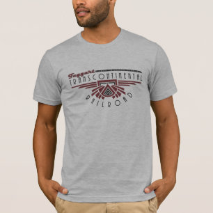 Taggartの肩をすくめる大陸横断の鉄道地図書 Tシャツ
