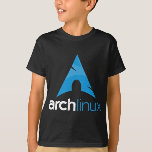taglineとロゴオープンソースOSを搭載したArch Linux Tシャツ (正面)