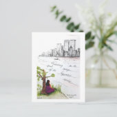 Tagoreの引用文の落書き、平穏無事な生活 シーズンポストカード (スタンド正面)