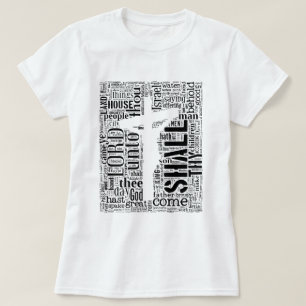Tagxedo (白、ポートレート)のジェームスBible王 Tシャツ