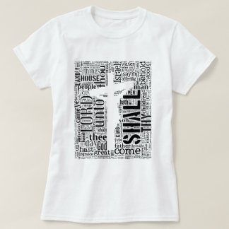 Tagxedo (白、ポートレート)のジェームスBible王 Tシャツ