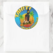 Tahiti autocollant ラウンドシール (バッグ)