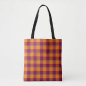 Tahiti Gold and Rose Bud Cherry Plaid トートバッグ (正面)