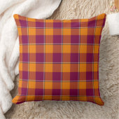 Tahiti Gold and Rose Bud Cherry Plaid Burgundy クッション (ブランケット)