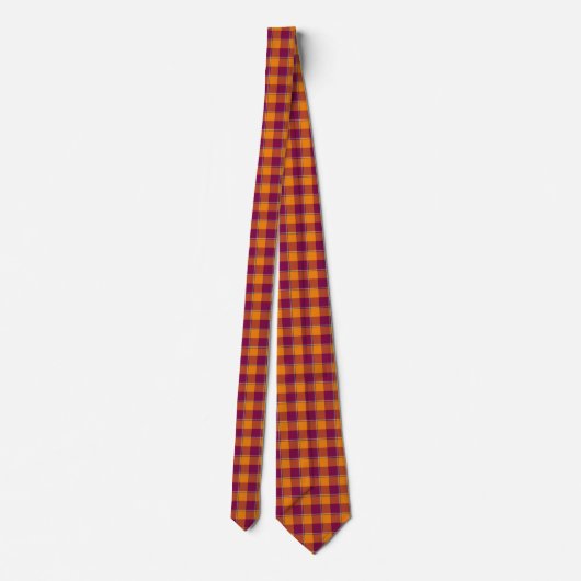 Tahiti Gold and Rose Bud Cherry Plaid Neck Tie ネクタイ (裏面)