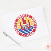 Tahiti sticker ラウンドシール (封筒)