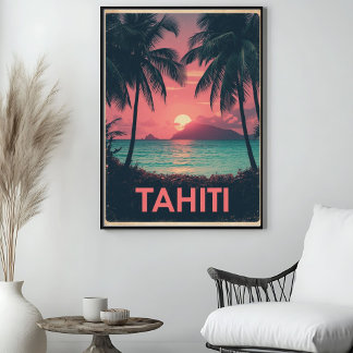 Tahiti Tranquility – Vintage South Pacific Travel ポスター