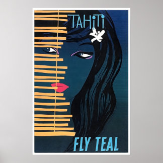 Tahiti Travel Poster French Polynesia Art Tahitian ポスター