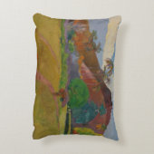 Tahitianの景色1891年(キャンバスの油) アクセントクッション (裏面(縦))