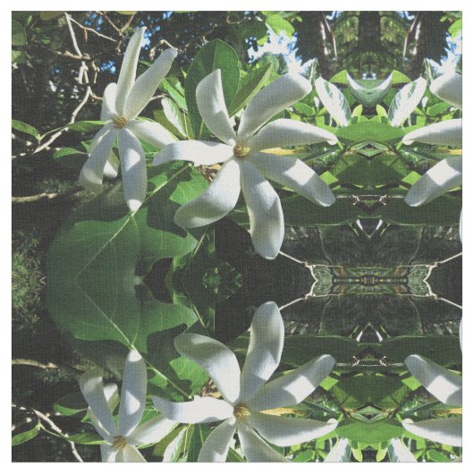 TahitianのGardenia ファブリック (クローズアップ)