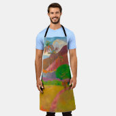 Tahitian Landscape Paul Gauguinポスト印象派 エプロン (着用した状態)