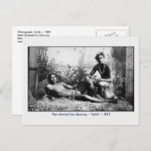 Tahitian Men踊りヴィンテージ写真 ポストカード (正面/裏面)