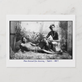 Tahitian Men踊りヴィンテージ写真 ポストカード