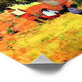 Tahitian Village、有名な絵画by Paul Gauguin ポスター (角)