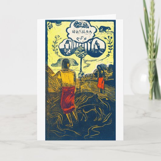 Tahitian Women and Dog, Gauguin カード (正面)