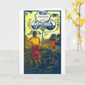 Tahitian Women and Dog, Gauguin カード (黄色い花)