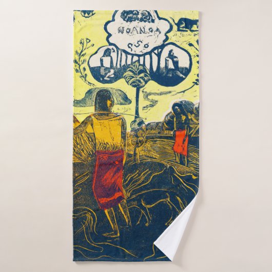 Tahitian Women and Dog, Gauguin バスタオル (バスタオル)