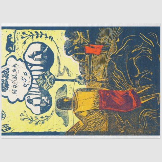 Tahitian Women and Dog, Gauguin 薄葉紙 (正面)