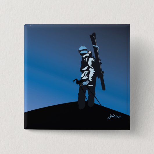 tahoeのスキーbackcountry見ること 缶バッジ (正面)