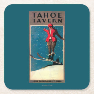 Tahoeの居酒屋の広告宣伝ポスター スクエアペーパーコースター