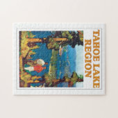 Tahoe湖の地域のヴィンテージ旅行ポスターアートワーク ジグソーパズル (横)