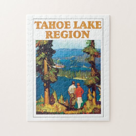 Tahoe湖の地域のヴィンテージ旅行ポスターアートワーク ジグソーパズル (縦)