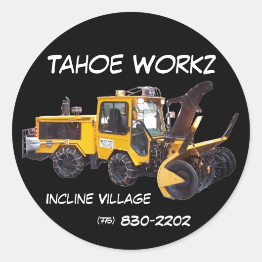 Tahoe Workz llc除雪サービスステッカー ラウンドシール (正面)