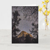 Tahquitz Peak at Night Greeting Card カード (黄色い花)