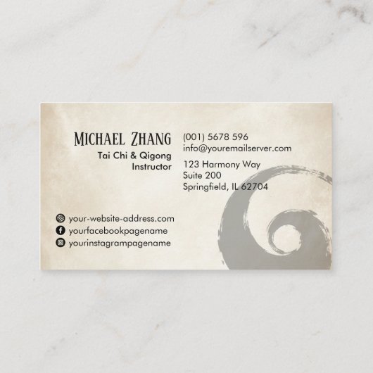 Tai Chi and Qigong - Bamboo 名刺 (裏面)