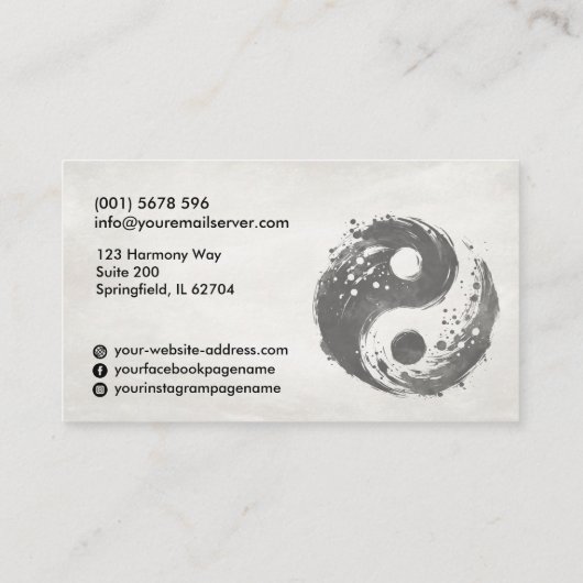 Tai Chi & Qigong Instructor 名刺 (裏面)