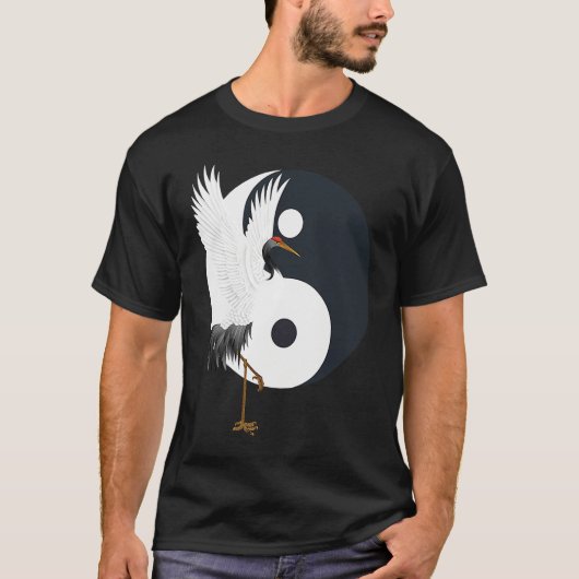 Tai Chi White Crane Yin Yang Qi Gong Chinese White Tシャツ (正面)