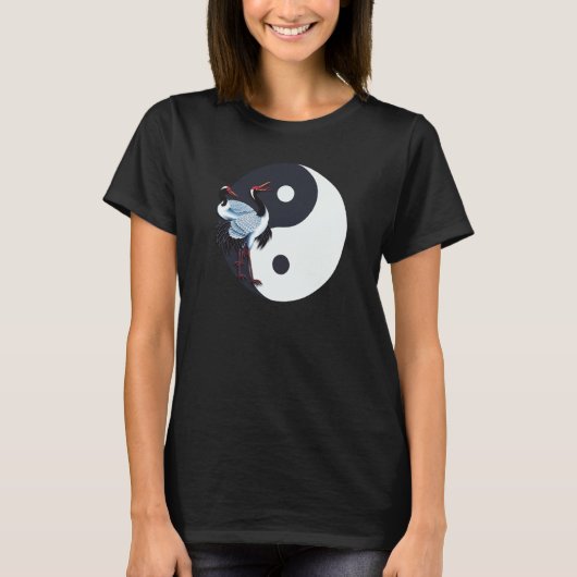 Tai Chi White Crane Yin Yang Qi Gong Chinese White Tシャツ (正面)