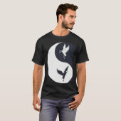 Tai Chi White Crane Yin Yang Qi Gong Chinese White Tシャツ (正面フル)