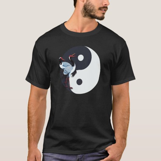 Tai Chi White Crane Yin Yang Qi Gong Chinese White Tシャツ (正面)