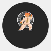 Tai Chi Ying Yang Tai Chi Cat ラウンドシール (正面)